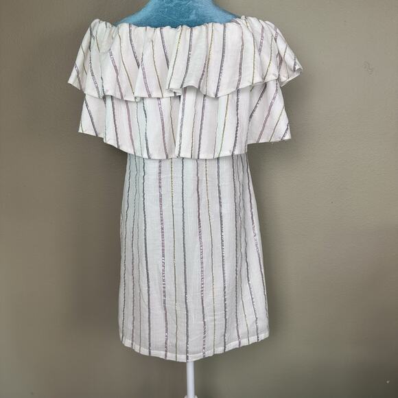 Charles Henry Nordstroms Women S Off-Shoulder Striped Ruffle Mini Dress - Picture 9 of 16